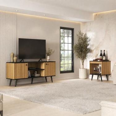 Imagem de Conjunto Sala de Estar Tóquio 2 Peças, Rack para TV e Mesa Apoio Cor L