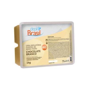 Imagem de Cera DepilatóriaChocolate Branco Quente Elástica 1kg DEPIL BRASIL