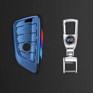 Imagem de YJADHU Protetor da tampa do estojo da chave do carro, adequado para BMW X1 X3 X4 X5 F15 X6 F16 G30 Série 7 G11 F48 F39 520 525 f30 118i 218i 320i, azul 2
