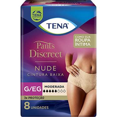 Imagem de Calcinha Descartável Tena Pants Discreet Nude G/EG 8 Unidades