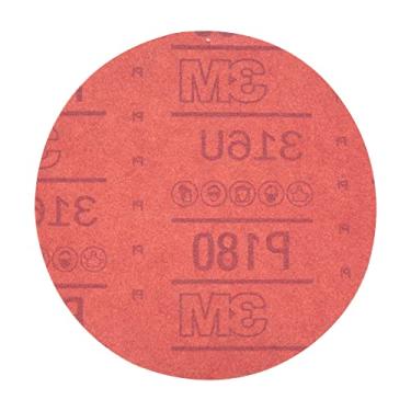 Imagem de 3M Discos de lixamento abrasivos vermelhos da Hookit, 01222, sem furo, 15,24 cm, 180+ grau, pacote com 50 discos, para lixamento automático, lixamento de primer, lixamento E-coat