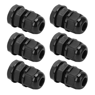 Imagem de 01 02 015 Conector PG, Preto à prova d'água PA Nylon resistente à pressão para fio de 3-6,5 mm para armários elétricos