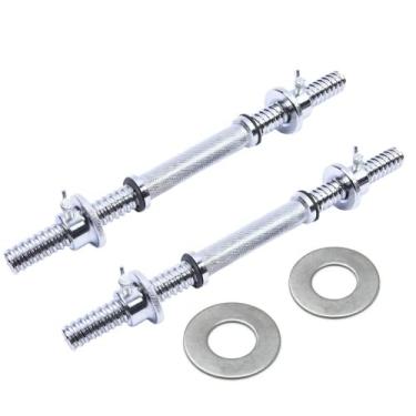 Imagem de Barra Halter Maciça 40cm Recartilhada Com Rosca Par Yangfit