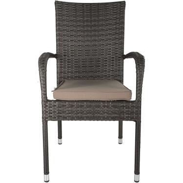 Imagem de Cadeira Porto Rattan de Alumínio PE Marrom Just Home Collection