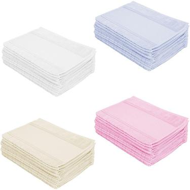 Imagem de Kit 12 Peças Toalha de Lavabo Bordar a Mão Aveludada Artesanalle Ponto Cruz Dohler 