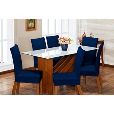 Imagem de Capa de Cadeira Para Sala de Jantar 4 Unidades - Azul Marinho