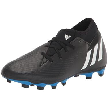 Imagem de adidas Tênis de futebol unissex Edge.4 Predator flexível, preto/branco/time cinza escuro (meia), 40 masculino, Preto/branco/cinza escuro (meia), 11 Women/10 Men