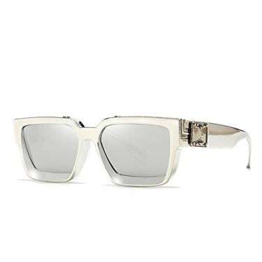 Imagem de Óculos de sol quadrados superdimensionados femininos de luxo masculinos óculos de sol vintage designer uv400 retro óculos com estojo, 8, China