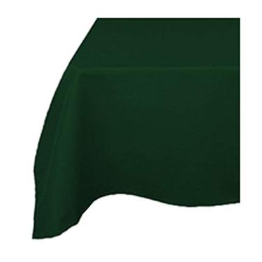 Imagem de TEKTRUM Toalha de mesa de poliéster retangular de 177 x 213 cm x 213 cm - tecido espesso/resistente/durável (verde caçador)