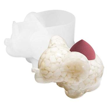 Imagem de Wehous Suporte de silicone em forma de elefante molde de resina epóxi criativo molde de fundição de resina pequeno organizador de itens fofos caixa de armazenamento de joias faça você mesmo artesanato