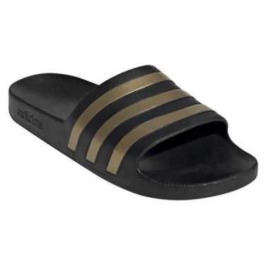 Imagem de Chinelo Adidas Adilette Aqua - Preto E Dourado