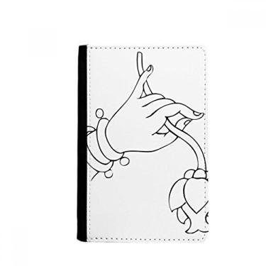 Imagem de Porta-passaporte padrão simples flor de mão alfandegária notecase burse capa carteira porta-cartão, Multicolor