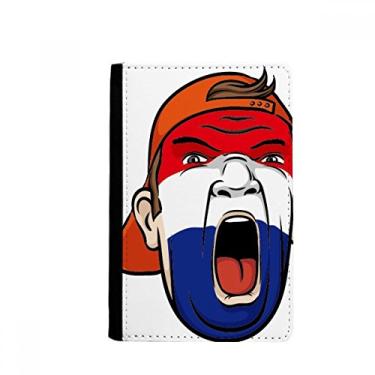 Imagem de Bandeira da Holanda Máscara Facial de Maquiagem Cabeça Gritando Suporte de Passaporte Notecase Burse Capa Carteira Cartão Bolsa, Multicolor