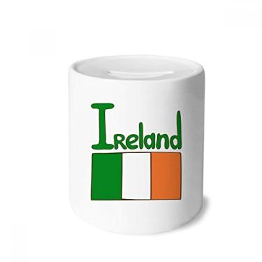 Imagem de DIYthinker Ireland National Flag Green Pattern Money Box Saving Banks Ceramic Coin Case Kids Adults