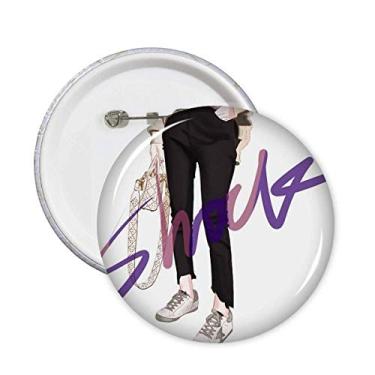 Imagem de Shock Girl Figura Arte Design Ilustração Alfinetes Emblema Botão Decoração Acessório 5 peças