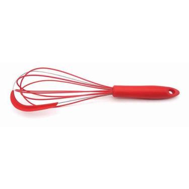 Imagem de Batedor De Ovo Em Silicone/Aço Inox E Plástico Vermelho 32X8,5cm - Hau