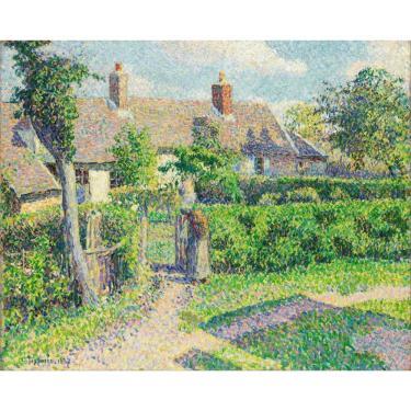 Imagem de Casas dos Camponeses: Eragny de Camille Pissarro, 75 x 93 cm, Tela Canvas Para Quadro