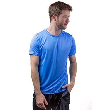 Imagem de Camiseta Skube Dry Fit Com Proteção UV 50+ Segunda Pele Térmica Tecido Termodry Manga Curta Academia - Azul Turquesa - XG