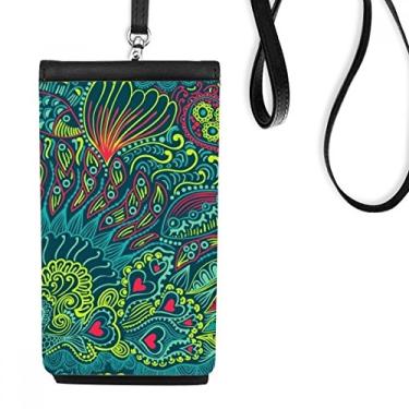 Imagem de Bolsa carteira para celular com tema de biologia Ocean Foreign Lands, bolso preto