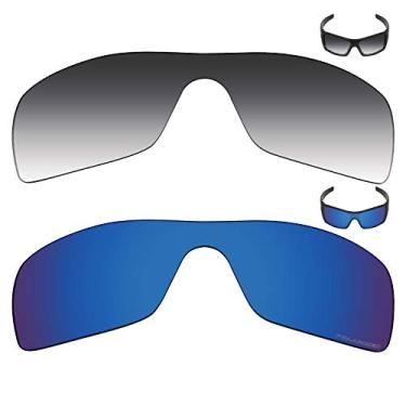 Imagem de Mryok+ 2 pares de lentes polarizadas de substituição para óculos de sol Oakley Batwolf – Cinza dégradé Tint/Azul Pacífico