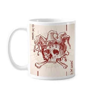 Imagem de Coringa Coringa Coroa Vermelha Esqueleto Cartão Padrão Caneca Cerâmica Café Porcelana Copo Mesa