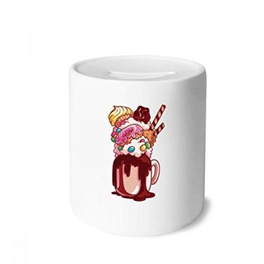 Imagem de DIYthinker Donut Chocolate Biscoito Xícara de Sorvete Caixa para Dinheiro Caixa de Cerâmica Porta-Moedas Presente