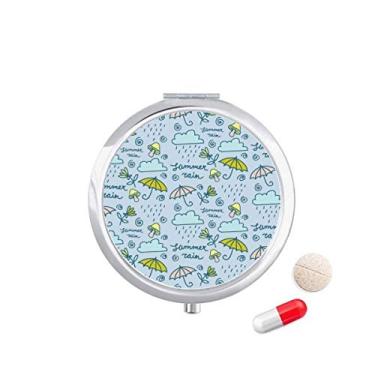Imagem de Guarda-chuva cogumelo nuvem flor chuva pílula bolso caixa de armazenamento de medicamentos dispensador de recipiente