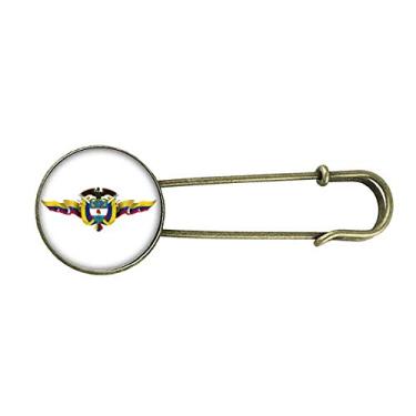 Imagem de Broche de metal retrô com emblema nacional da bandeira da Colômbia da América