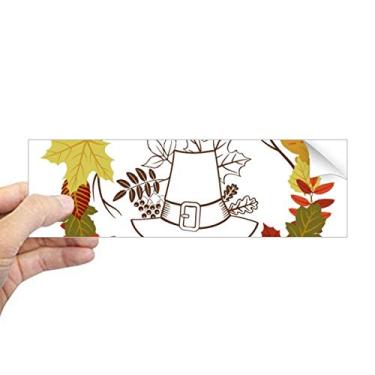 Imagem de DIYthinker Guirlanda Adesivo retangular de para-choque com estampa de folhas de Dia de Ação de Graças