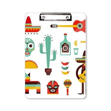 Imagem de Sombrero Tequila Guitar Chili Mexico Elment Prancheta Pasta de Escrita Placa de Apoio A4