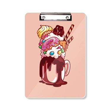 Imagem de Donut Chocolate Biscuit Cup Sorvete Pasta Prancheta Placa de suporte A4