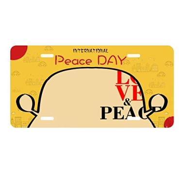 Imagem de DIYthinker Placa de carro Amor e Paz Mundo No War Placa de carro Decoração Dia da Paz