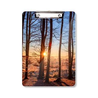 Imagem de Prancheta de paisagem de natureza ciência florestal, pasta, bloco de notas A4