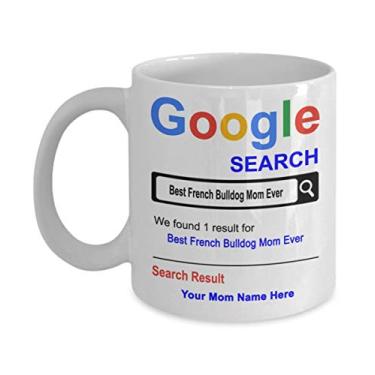 Imagem de Caneca personalizada de buldogue francês para mãe - Presentes de buldogue francês - Nome da mãe personalizado - Presentes do dia das mães - Caneca de café de 325 ml