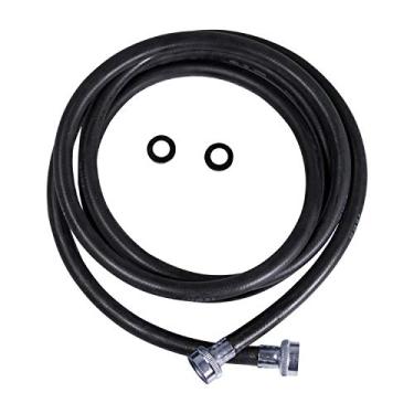 Imagem de HighCraft 2565, 1,5 m, mangueira de máquina de lavar durável, preta, EPDM, conector de borracha usado para linha de fornecimento de 1,9 cm x 1,9 cm fêmea FEITO NOS EUA
