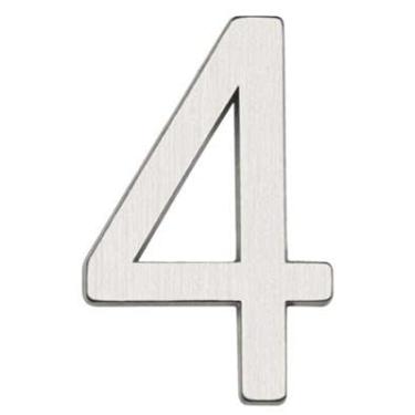 Imagem de Algarismo Número 4 p/Porta Aço Escovado Italy Line C3165 4 AE