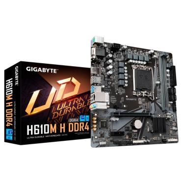 Imagem de Gigabyte H610M H DDR4 (LGA 1700 - DDR4 3200) - Chipset H610 Express - USB 3.2 - Slot M.2 - Micro ATX