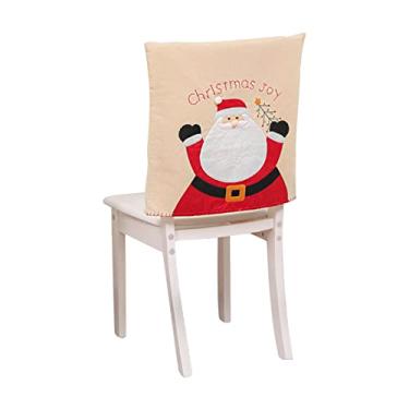 Imagem de Tempaky Capas para cadeiras Capas traseiras para cadeiras de boneco de neve Xams Capas para cadeiras Capas para o Natal Festivo Casa Jantar Mesa Cadeiras Decoração Cozinha Decoração de festa