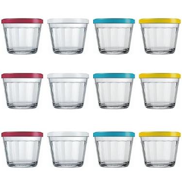 Imagem de Tigela Americano C/Tampa Colorida Sortida 150ml - Kit 12 Unidades