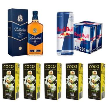 Imagem de Combo Whisky Escocês 12 Anos 1L + Red Bull + Agua De Coco