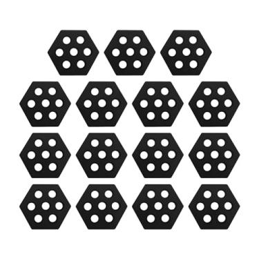 Imagem de UGPLM 15x almofadas de tração para prancha de surf hexagonal, acessórios de deck sem cera, tapete de aderência para esportes aquáticos, paddleboard, PRETO