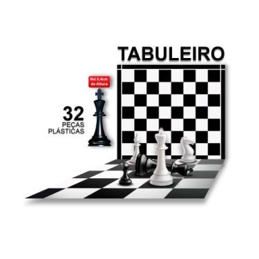 Jogo de xadrez e damas escolar tabuleiro de madeira - junges 714