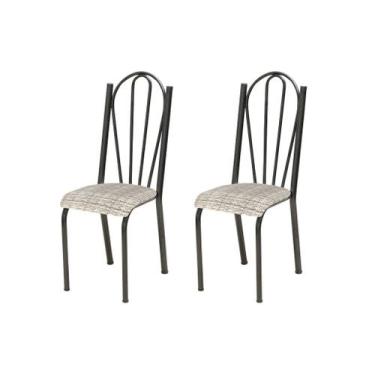 Imagem de Conjunto 4 Cadeiras América 021 Cromo Preto - Artefamol