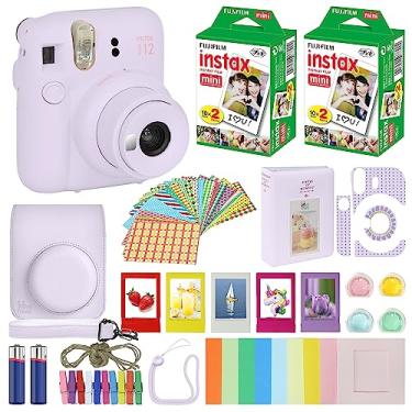 Imagem de Fujifilm Câmera instantânea Instax Mini 12 lilás roxo + estojo de transporte + filme Fuji Instax Pacote econômico (40 folhas) Pacote de acessórios, filtros de cor, álbum de fotos, molduras sortidas