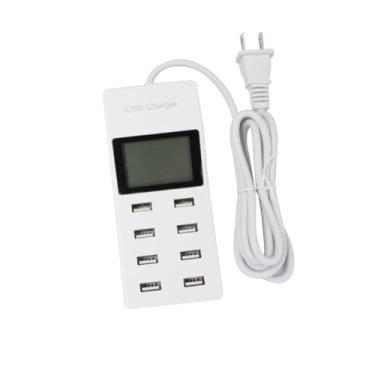 Imagem de HAKIDZEL 8 carregador usb carregador portátil carregador de telefone estação carregador multi USB estação de carregamento USB inteligente estação para carregar adaptador branco