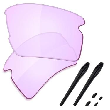 Imagem de SAUCER Lentes de reposição premium e kits de borracha para óculos de sol Oakley Flak 2.0 XL OO9188 de alta definição - rosa claro baixo