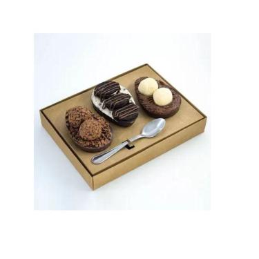 Imagem de Kit 5 Caixa Ovo de colher de acetato c/ Colher Kraft 100g Pascoa Embalagem