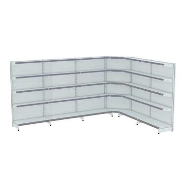 Imagem de Gondola Parede 170 Fit Ate 5 Metros 1 Canto Branco 30b Pe Ci