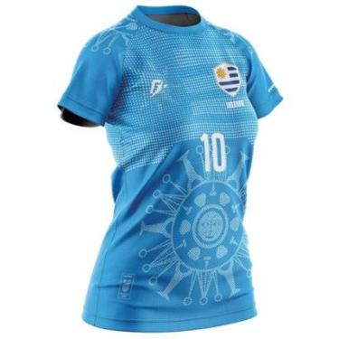 Imagem de Camiseta Baby Look Filtro UV Uruguai Sol Dourado-Feminino