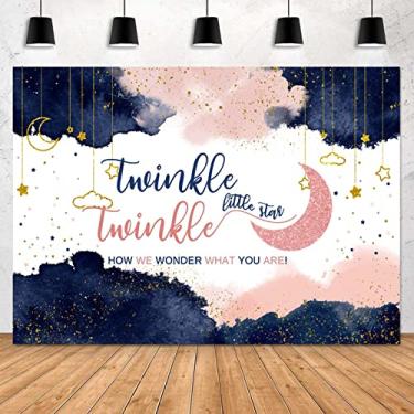 Imagem de Sensfun Fundo de revelação de gênero azul marinho com blush rosa cintilante e cintilante, decoração de festa para chá de bebê, ouro rosa e azul-marinho com fundo surpresa para revelação de gravidez para cabine fotográfica de 2 x 1,5 m